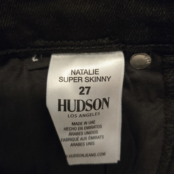 Hudson Jeans Natalie Midrise Super Skinny Ankle Raw Hem, Black, SIZE: 27 - Picture 8 of 16